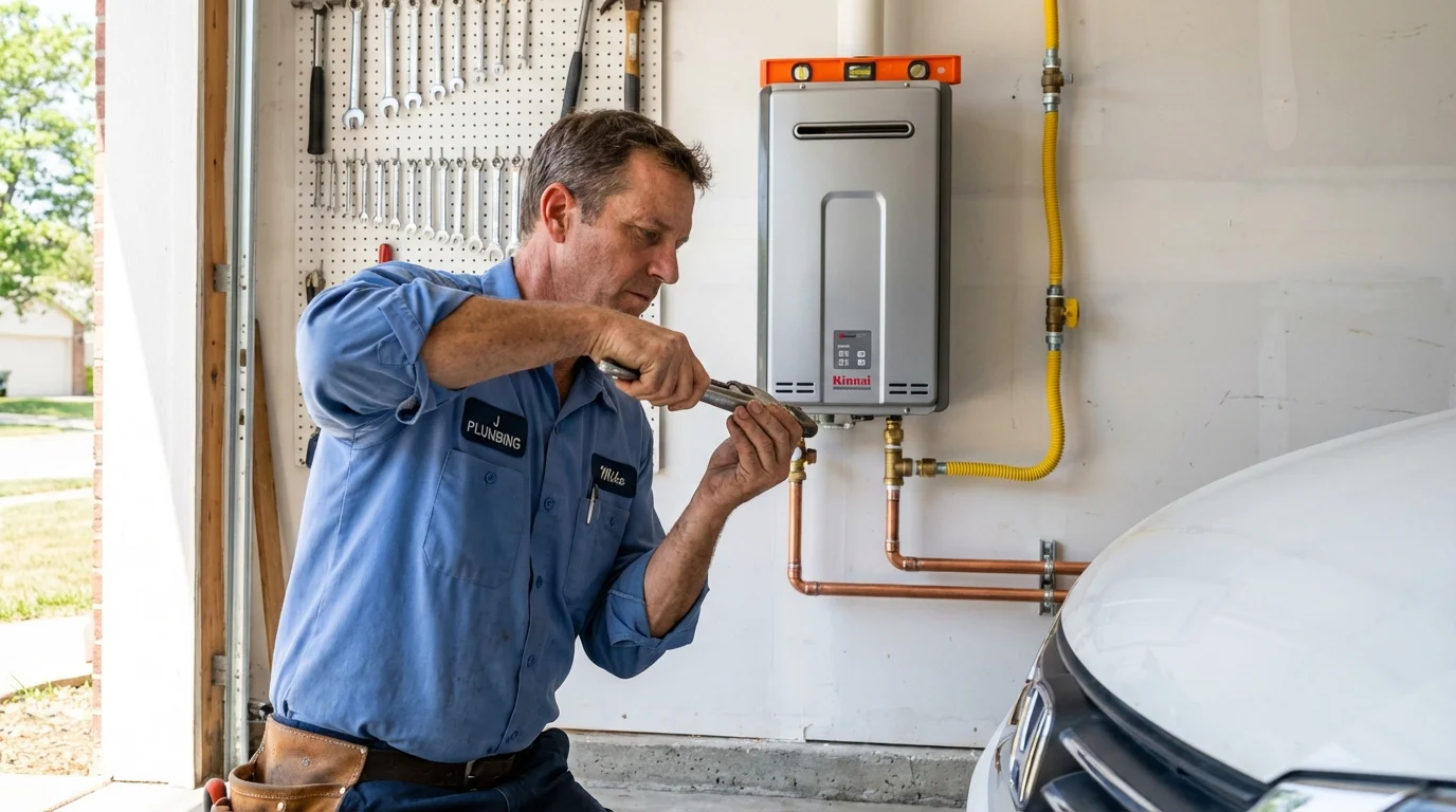Tankless water heater installation by a Johns Plumbing LLC plumber in Dollar Bay